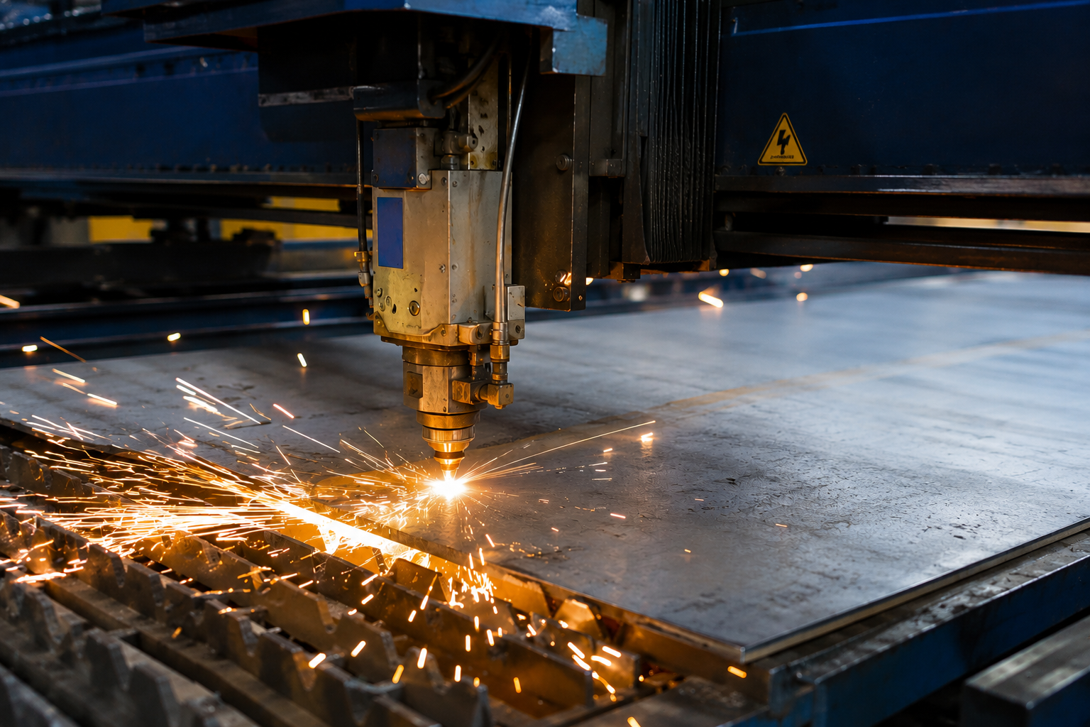 CNC plasma cutting of steel plate