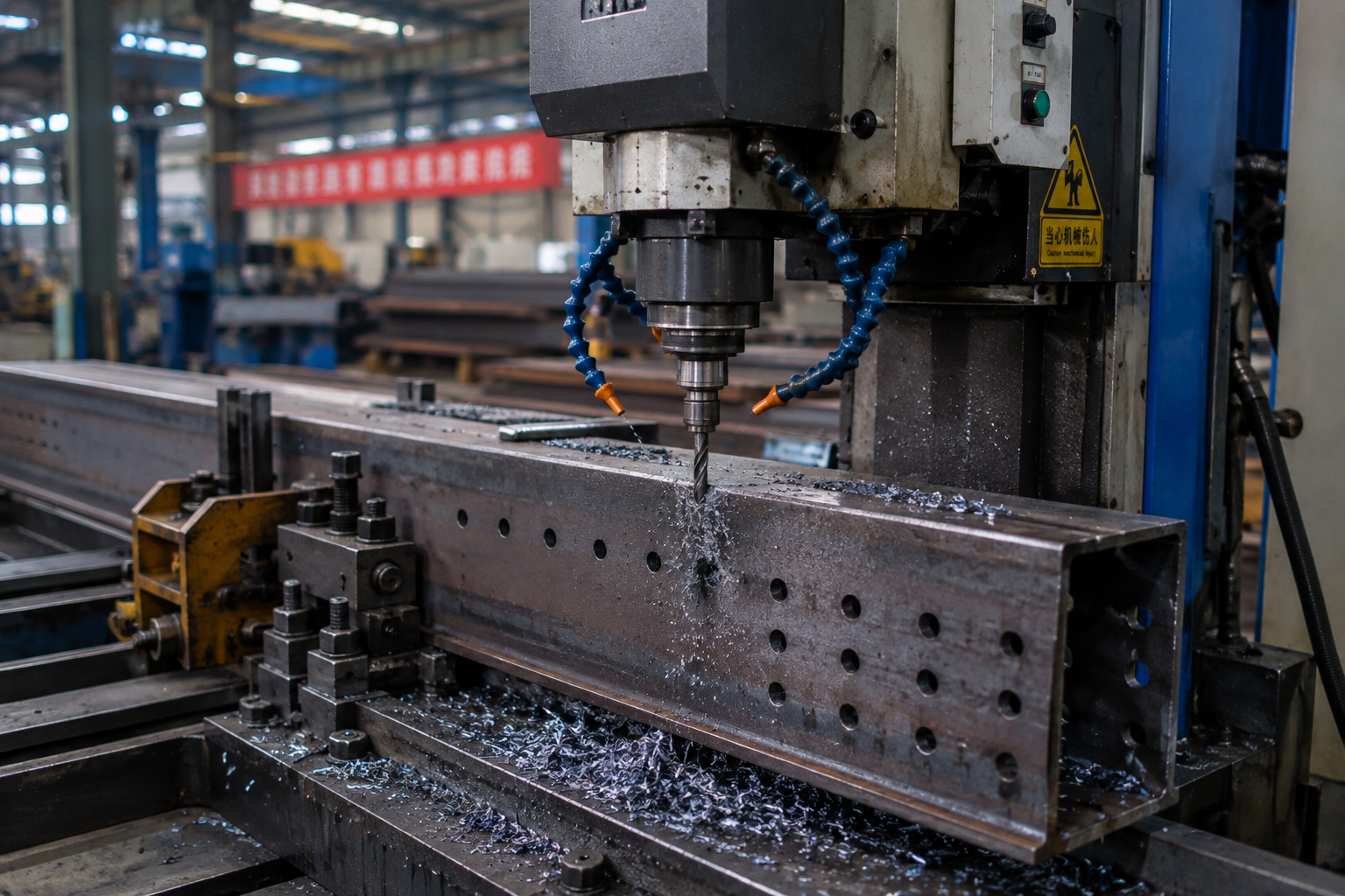 CNC drilling of steel components